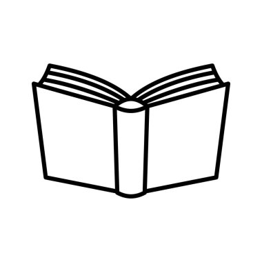 Kitap simgesini aç. Not defteri beyaz arkaplanda. Eğitim sembolü. Vektör İllüstrasyonu.