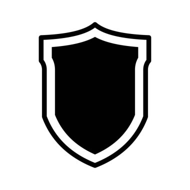 Kalkan simgesi klasik tarzda. Kalkan güvenliğini koruyun. Vektör illüstrasyonu