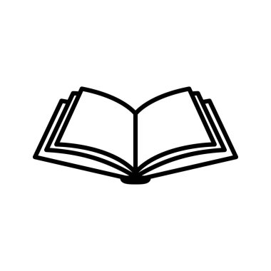 Kitap simgesini aç. Not defteri beyaz arkaplanda. Eğitim sembolü. Vektör İllüstrasyonu.