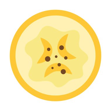 taze muz dilimi beyaz, meyve parçalı vektör illüstrasyonunda izole