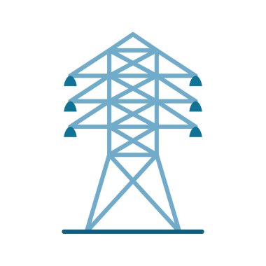 Enerji elektrik kulesi. Elektrik kulesi sembolü. Elektrik direği. Vektör illüstrasyonu