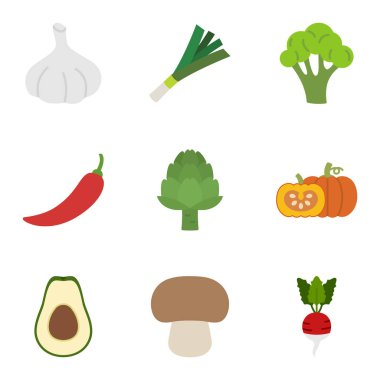 Sebze ikonu. Piktogram beyaz arka planda izole edildi. Vektör illüstrasyonu.