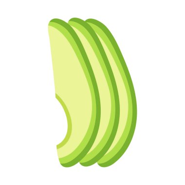 Beyaz arka planda izole edilmiş avokado dilimleri sağlıklı kahvaltı için organik gıda.