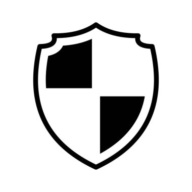 Kalkan simgesi klasik tarzda. Kalkan güvenliğini koruyun. Vektör illüstrasyonu