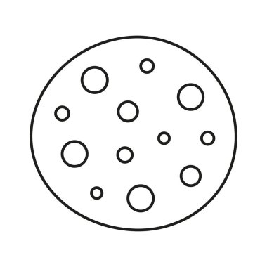 Beyaz arka planda izole çikolatalı kurabiyeler, düz tasarım, basit yuvarlak kurabiyelerin vektör çizimi