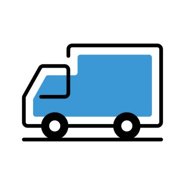 Teslimat kamyonu ikonu. Hızlı ve güvenilir teslimat. Vektör İllüstrasyonu.