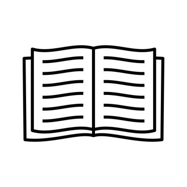 Kitap simgesini aç. Not defteri beyaz arkaplanda. Eğitim sembolü. Vektör İllüstrasyonu.