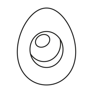 Yarı haşlanmış yumurta, beyaz arkaplanda izole edilmiş web tasarımı için düz vektör simgesi