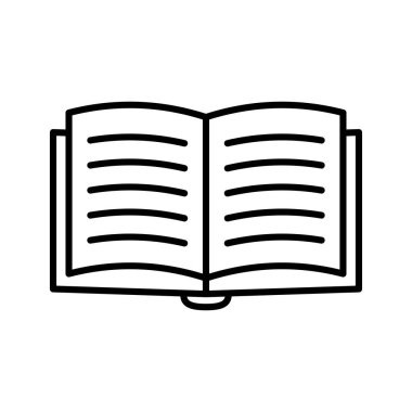 Kitap simgesini aç. Not defteri beyaz arkaplanda. Eğitim sembolü. Vektör İllüstrasyonu.