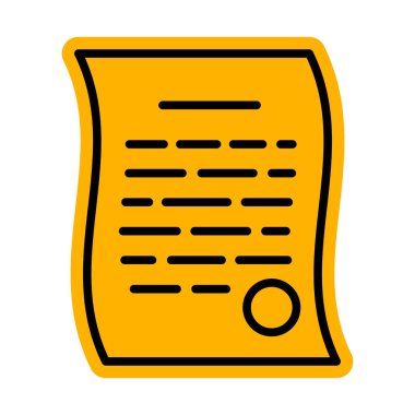 İmzalı sözleşme ikonu. Belge formu. Finansal anlaşma konsepti. Vektör illüstrasyonu