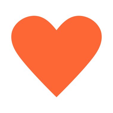 Beyaz arka planda izole edilmiş turuncu kalp ikonu. Mercan renkli kalp. Vektör illüstrasyonu