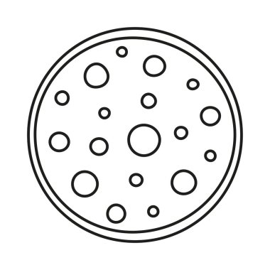 Beyaz arka planda izole edilmiş bir salam dilimi, siyah ve beyaz haşlanmış sosisin vektör et çizimi