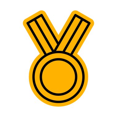 Modern çizgi tarzında madalya ikonu. Vektör illüstrasyonu.