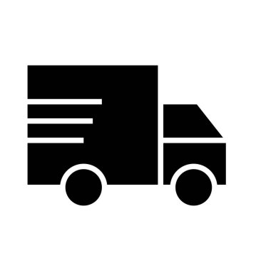 Hızlı teslimat kamyonu ikonu. Hızlı hareket eden nakliye kamyonu. Hızlı teslimat..