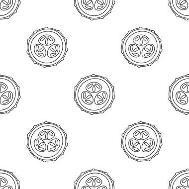 Salatalıklı kusursuz desen, ana hatlı salatalığın düz vektör çizimi