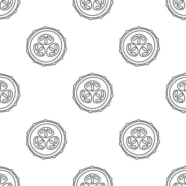 Salatalıklı kusursuz desen, ana hatlı salatalığın düz vektör çizimi