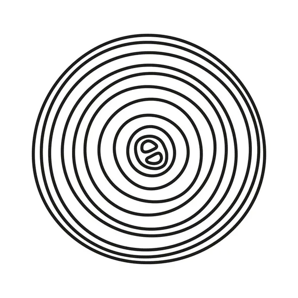 Ana hatlı soğan diliminin vektör çizimi, hamburgerin içeriği, beyaz üzerine izole edilmiş siyah beyaz soğan halkası.