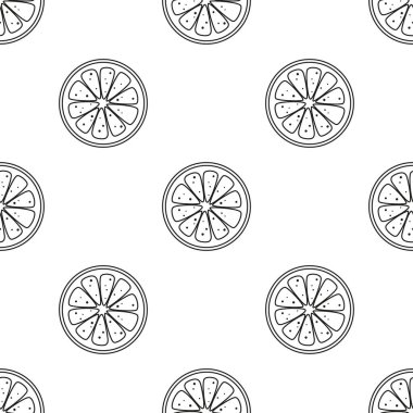 Siyah beyaz desenli narenciye çizimi, tebrik kartı, davetiye, kumaş ve tekstil için basit bir özgeçmiş.