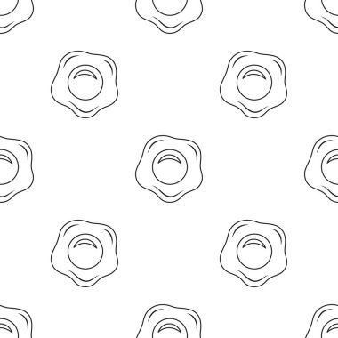 Düz hatlı yumurta, düz vektör çizimi, yemek kavramı.