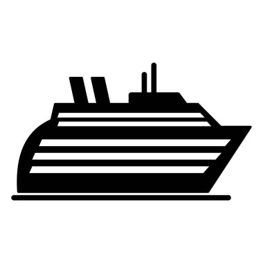 Bir yolcu gemisinin siyah silueti. Vektör İllüstrasyonu