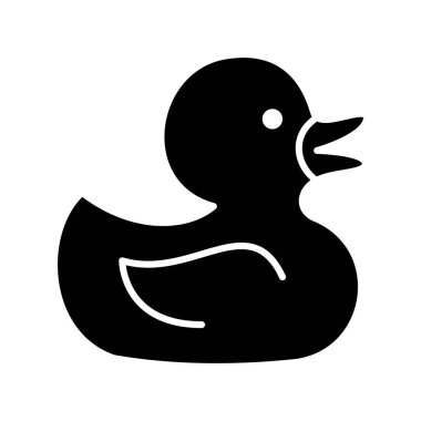 Beyaz arkaplanda siyah bir ördek resmi. Vektör illüstrasyonu.