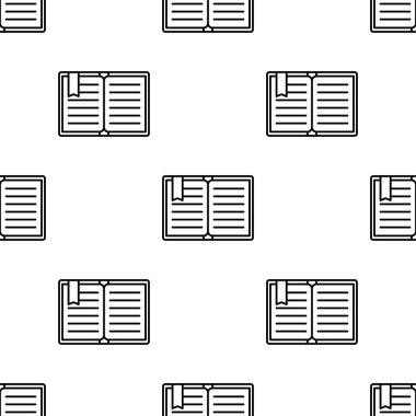 Beyaz üzerine açık kitapların kusursuz deseni. Vektör illüstrasyonu