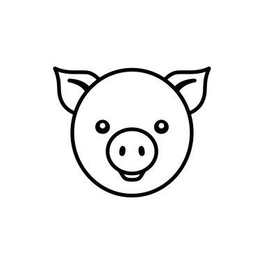 Domuz kafası ikonu çiftçilik ve hayvan teması için. Vektör illüstrasyonu.