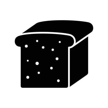 Pişirme ve mutfak tasarımı için en az siyah ekmek simgesi ideal. Vektör illüstrasyonu