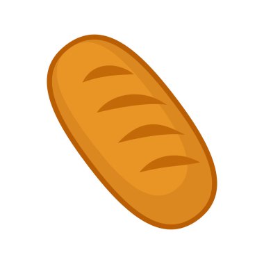 Çizgi film tarzında taze ekmek ikonu. Vektör illüstrasyonu