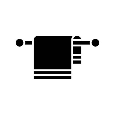 Banyo havlusu silueti. Vektör illüstrasyonu