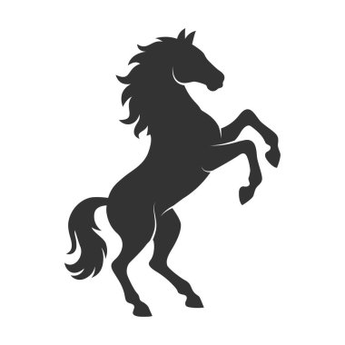 Beyazın üzerinde izole edilmiş at silueti. Vektör illüstrasyonu