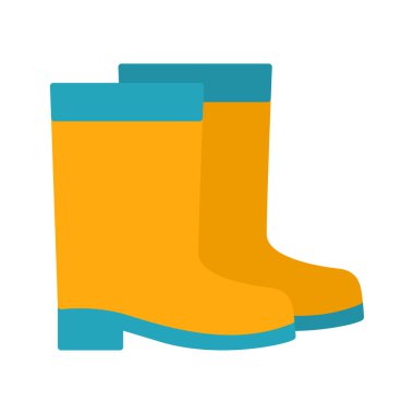 Çiftçilik ya da açık hava kullanımı için sarı çizme ikonu. Vektör illüstrasyonu