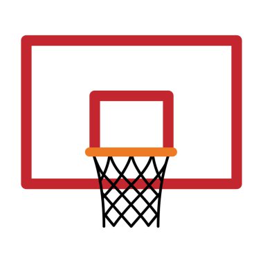 Basketbol potası dikdörtgen arka tahtası izole edilmiş. Vektör illüstrasyonu