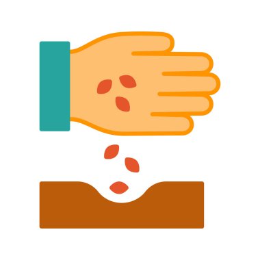 Tohumları tohuma ekmek ekmeyi ve büyümeyi sembolize ediyor. Vektör illüstrasyonu