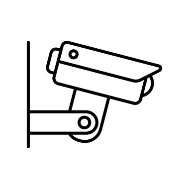 Güvenlik izleme sistemleri için tavana monte edilmiş bir güvenlik kamerasının ana simgesi. Düz vektör illüstrasyonu.