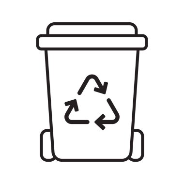 Çevresel kavramlar için geri dönüşüm sembolü olan atık kutusu simgesi