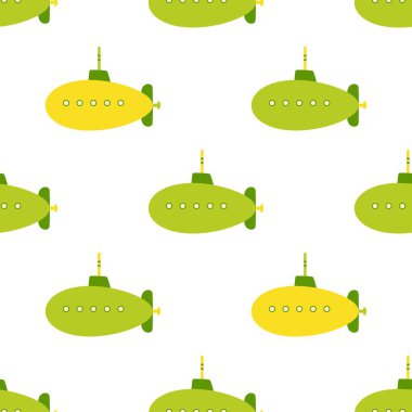 Sevimli, kusursuz denizaltı deseni, çizgi film stili batisscafhe, çocuklar için mükemmel kumaş, duvar kağıdı ve ambalaj kağıdı.