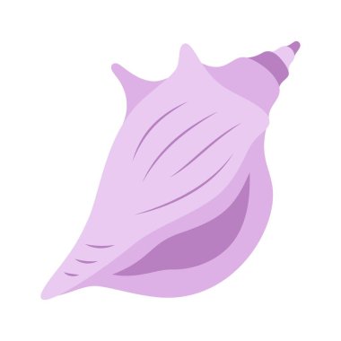 çizgi film deniz kabuğu, düz tasarım, vektör çizimi izole edilmiş, çocuklar yaz baskısı, mevsimlik element, tatiller, tatiller, sahil, deniz hayvanı