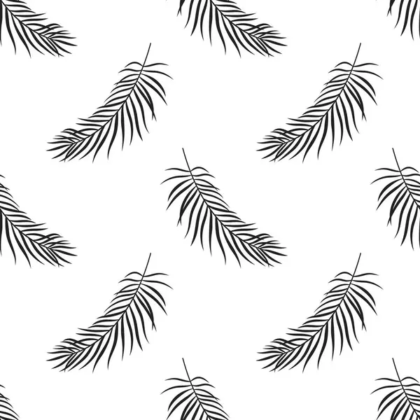 Siyah ve beyaz, palmiye yapraklı, pürüzsüz bir şekil.
