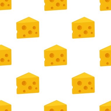 Cheamless Destern peyniri. Peynirli Dilimlerle Yemek Arkaplanı. Vektör İllüstrasyonu