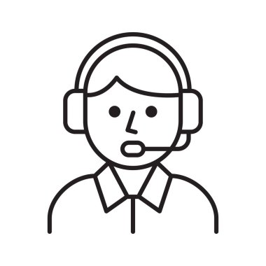 Merkez Operatör Simgesi 'ni ara. Müşteri Destek Ajansı. Vektör illüstrasyonu