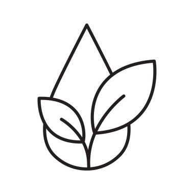 Eco Drop ve Icon 'u terk ediyor. Organik Ürün Sembolü. Vektör illüstrasyonu