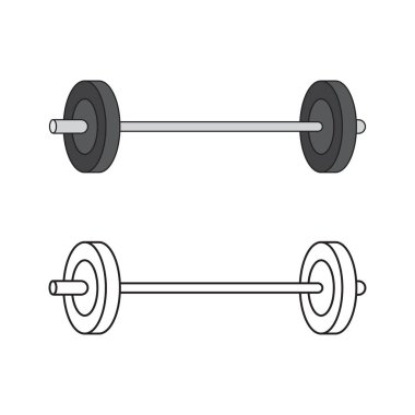 Renk ve Dış Halter Seti. Jimnastik ve Spor Malzemeleri. Vektör illüstrasyonu