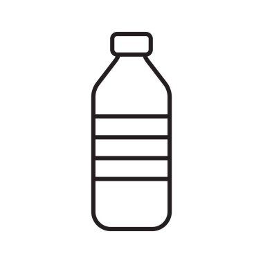 Plastik Su Şişe Taslağı. Vektör illüstrasyonu