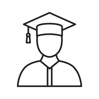 Mezuniyet ikonu. Eğitim ve Akademik Başarı Sembolü. Vektör illüstrasyonu