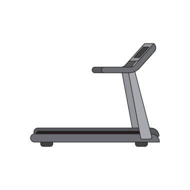 Beyaz Arkaplan 'da izole edilmiş koşu bandı. Fitness ve Run için gerekli aletleri çalıştırın. Vektör illüstrasyonu