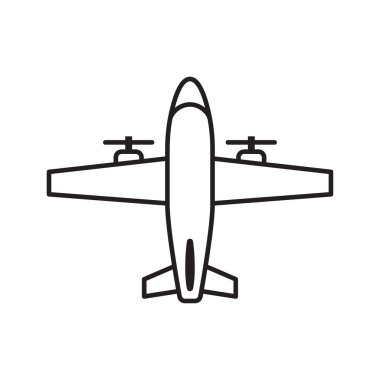 Passenger plane symbol. Airplane top view vector illustration