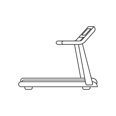 Treadmill fitness machine icon. Running machine for gym. Vector illustration
