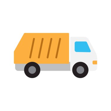 Garbage truck icon. Waste collection vehicle. Vector illustration