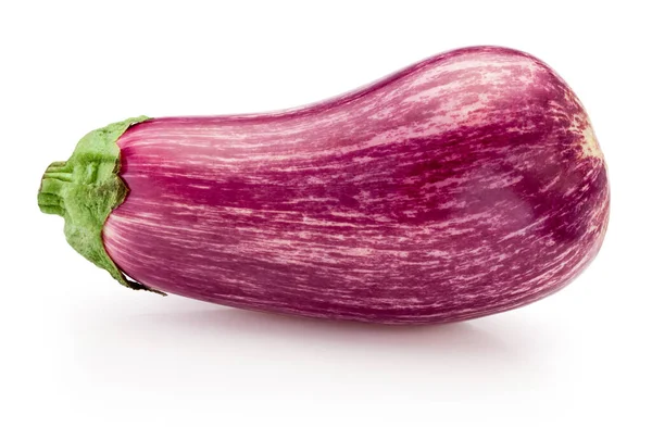 Striped Eggplant Vegetable Isolated White Background — Stock Photo, Image